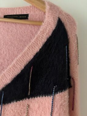 House of Harlow x Revolve Women's Pink V-Neck Sweater